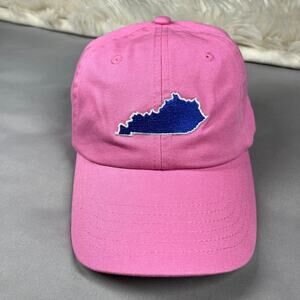 Kentucky State Hat in Pink by Logan's Baseball Cap Embroidered Outline of KY Adj